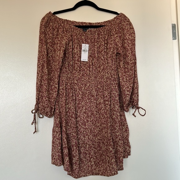 American Eagle Print Off the Shoulder Dress, Small, NWT - Picture 2 of 7